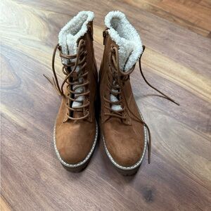 Target Tan Lace-Up Women's Boots